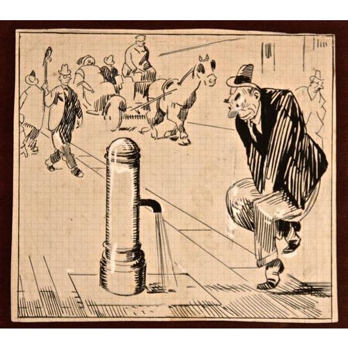China ink and white lead drawing on paper. Not signed. Very good condition. This piece is attributed to the mentioned...