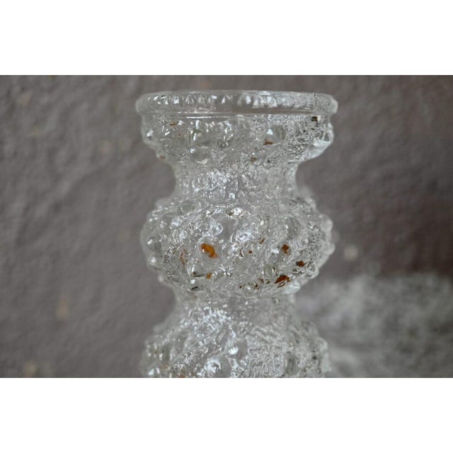 1960s Vintage Candlesticks in White Tormented Glass, 1960, Set of 3 For Sale - Image 5 of 6
