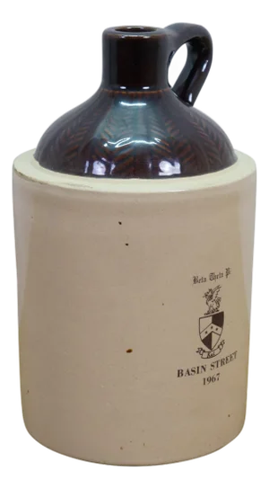 1967 Bθπ Beta Theta Pi Greek Fraternity Basin Street Whiskey Jug Crock 10"