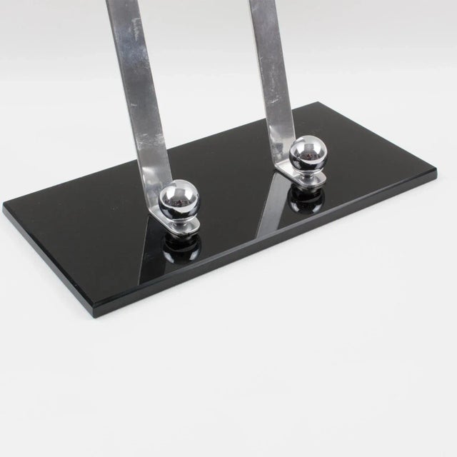 Metal Art Deco Black Opaline Glass Picture Frame, France 1930s For Sale - Image 7 of 8