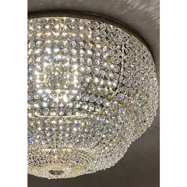 Contemporary Empire Flush Mount in Gold Plate and Full Cut Crystal by Aggiolight For Sale - Image 3 of 7