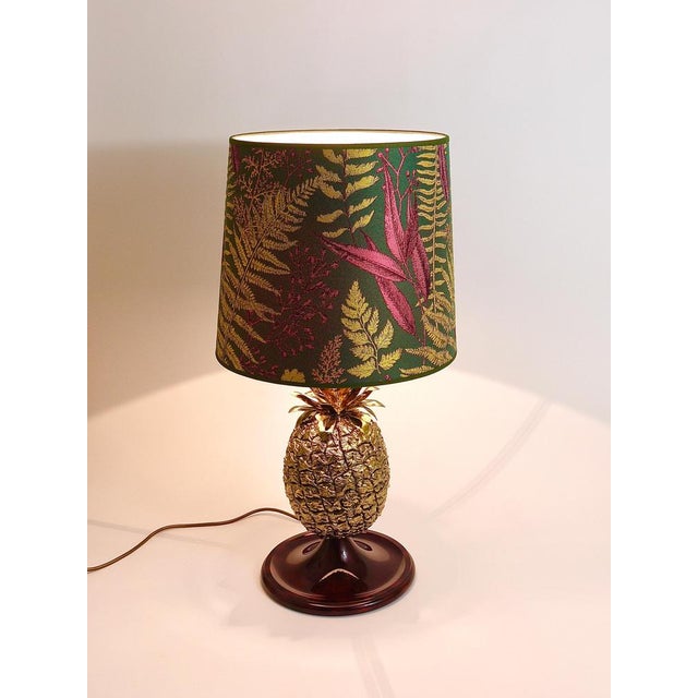 Hollywood Regency Pineapple Brass Table Lamp by Mauro Manetti, Italy, 1970s For Sale - Image 6 of 18