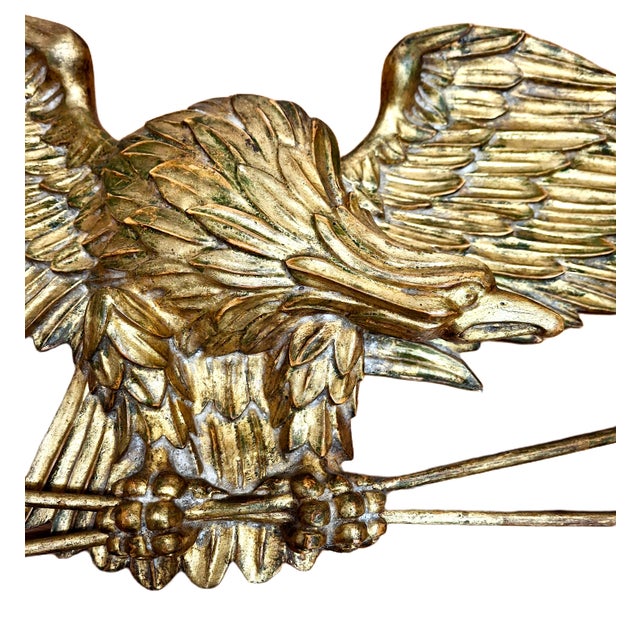 Mid 20th Century Eagle Wall Plaque in Gilt Wood by Palladio of Italy For Sale - Image 5 of 7