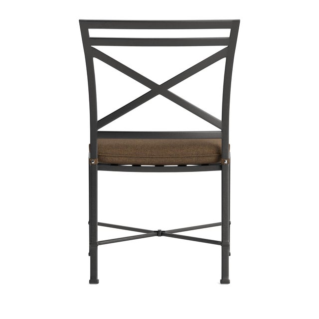 Brown Jordan Brown Jordan Venetian Side Chair, Textured Pewter frame with Fusion Moccasian fabric For Sale - Image 4 of 11