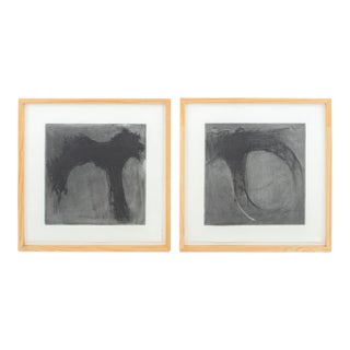 Robert O'Meara Abstract Composition Charcoals, 2 For Sale