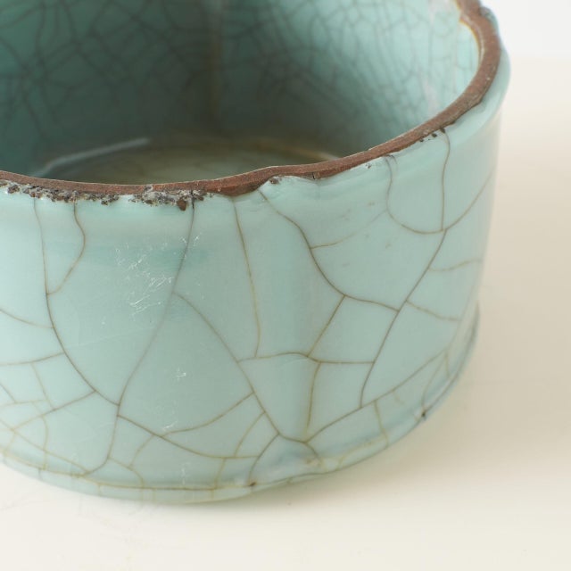 Ceramic Shallow Brush Washer with Ru Blue Glaze For Sale - Image 7 of 8