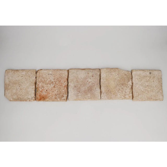 Blue 18th Century Antique Portuguese Strip of Five Blue and Brown Spongeware Tiles For Sale - Image 8 of 9