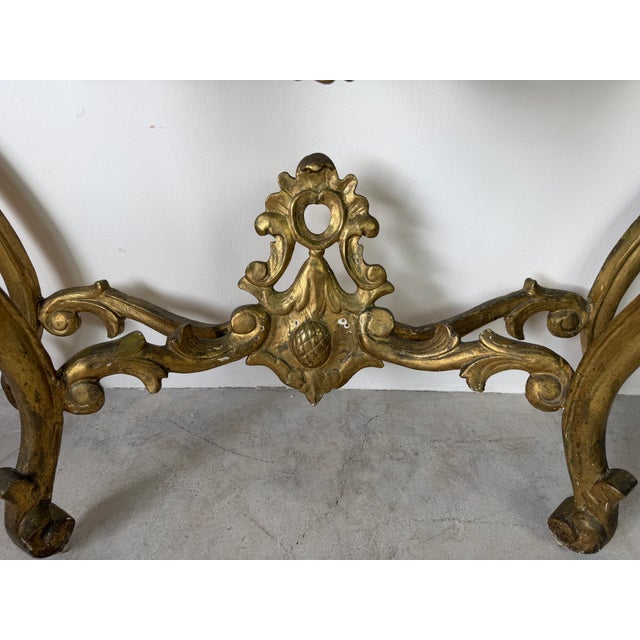 Wood Vintage Italian Hollywood Regency Style Carvedwood Console Table Base – No Top For Sale - Image 7 of 12