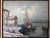 Rustic European Vintage European Harbor Oil Painting Fishing Boats Seascape Framed Signed For Sale - Image 3 of 12