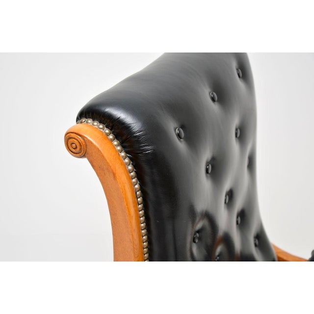 Wood Antique Regency Leather Slipper Armchair, 1830s For Sale - Image 7 of 10