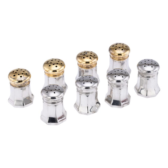 20th Century American Silver Salt & Pepper Shakers from Cartier, 1930s, Set of 8 For Sale