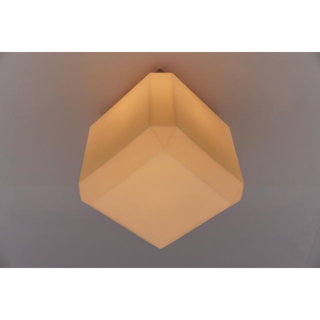 Vintage German Cube Flush Mount in Opaline Glass, 1960s For Sale - Image 13 of 18