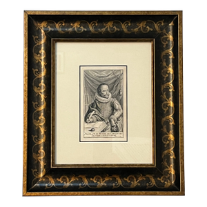1800s Engraved Portrait De Michel De Cervantes Saavedra, After William Kent