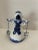 Shabby Chic Vintage Delft Blue and White Handpainted Porcelain Holland Milkmaid Marked For Sale - Image 3 of 8