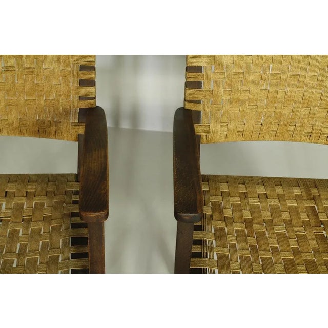 Wood Set of Rope Chairs from Thonet, 1930s For Sale - Image 7 of 11