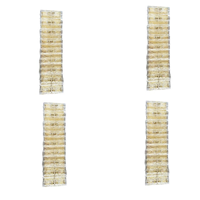 Italian Murano Glass Brass Wall Sconces by Simoeng, Set of 4 For Sale - Image 9 of 9