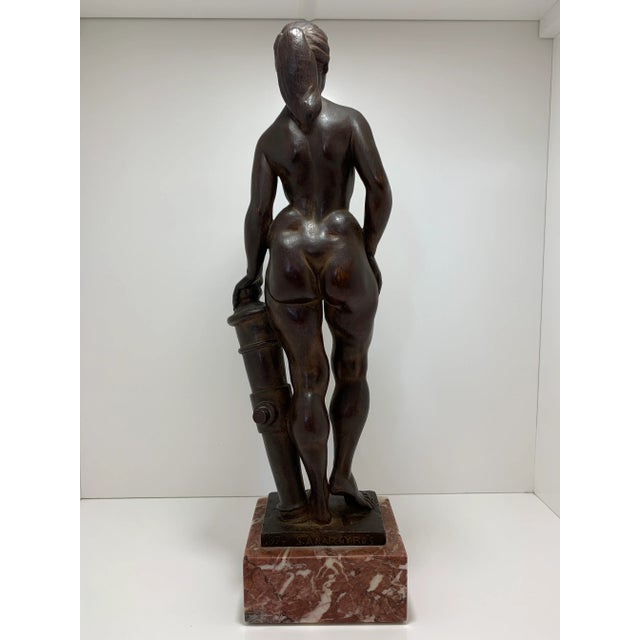 Mid-Century Modern Woman With Canon Bronze Sculpture | Spero Anargyros Brutalist Elegance 1970s For Sale - Image 3 of 8