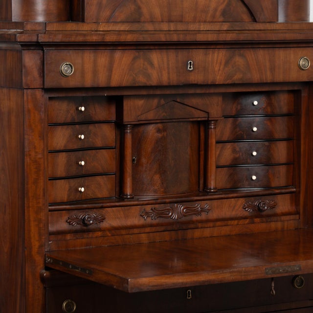 19th Century Danish Biedermeier Mahogany Secretary Bureau For Sale - Image 9 of 14