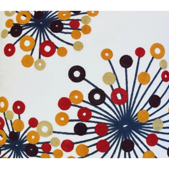 Contemporary Modern Colorful Abstract Woven Burst of Flowers Pillow Cover 20” Square For Sale - Image 4 of 8