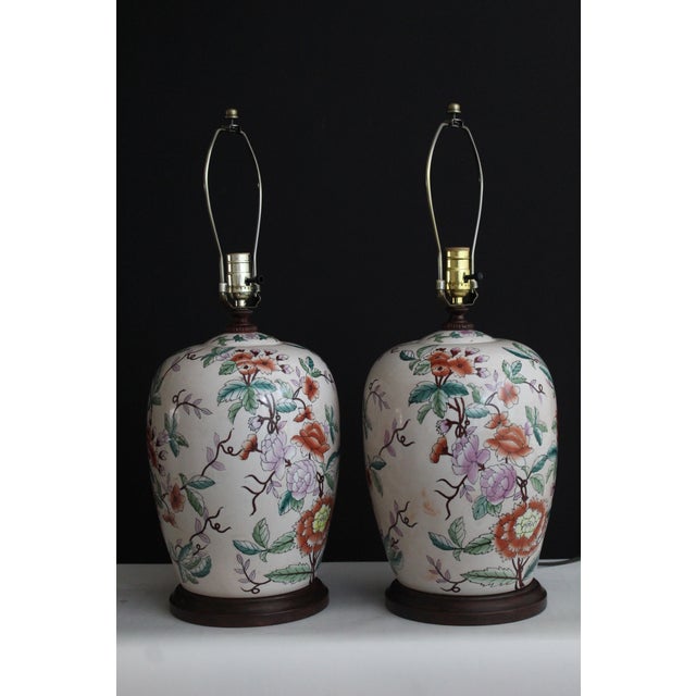Ceramic Early 20th Century Chinese Imari Style Lamps - a Pair For Sale - Image 7 of 12