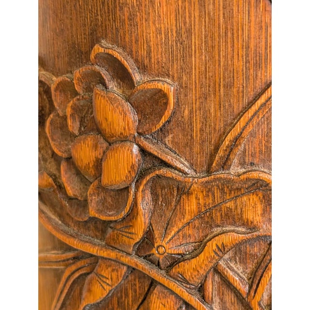 Late 20th Century Antique Chinese Carved Bamboo Brush Pot With "Guangxu" Mark For Sale - Image 5 of 8