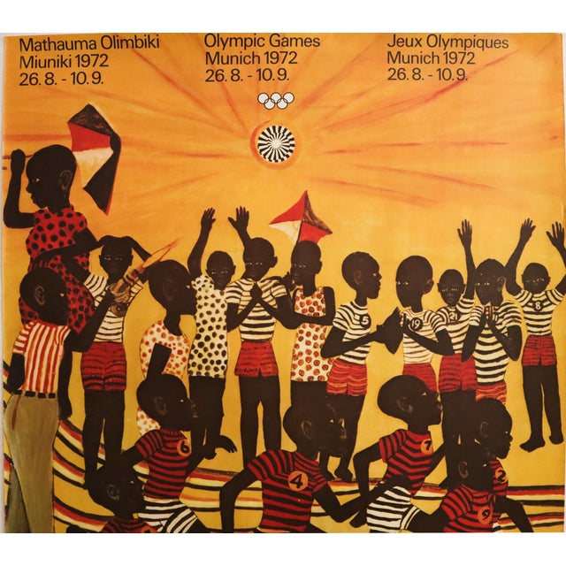 African 1972 German Poster for the Munich Olympics, Ancent Soi For Sale - Image 3 of 3