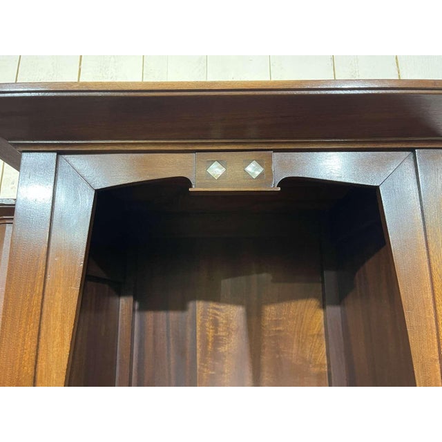 Art Nouveau Mahogany Sideboard with Clock in the style of Gustave Serrurier Bovy, 1890s For Sale - Image 12 of 18