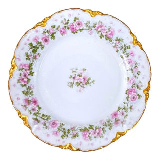 Early 20th Century Elite Works French Limoges Porcelain Floral Plate For Sale