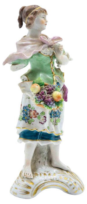 Vintage Ceramic Sculpture of Young Woman from Capodimonte, Italy, Mid-20th Century