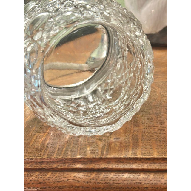 1930s Cut Crystal & Silverplate Ice Bucket With Ornate Foliate Mounts and Drainer For Sale - Image 9 of 12