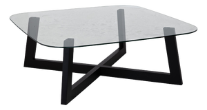 Occa Coffee Table in Clear Glass with Black Frame from BoConcept