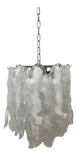 Modern Murano Glass Fiamma Chandelier in Venini Style by Simoeng