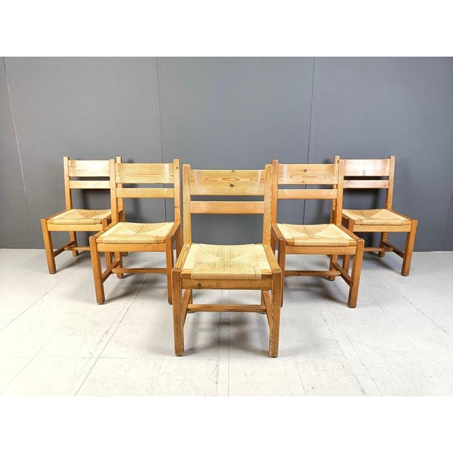 1960s Pine Wood Dining Chairs from GM Mobler, 1960s, Set of 5 For Sale - Image 5 of 16