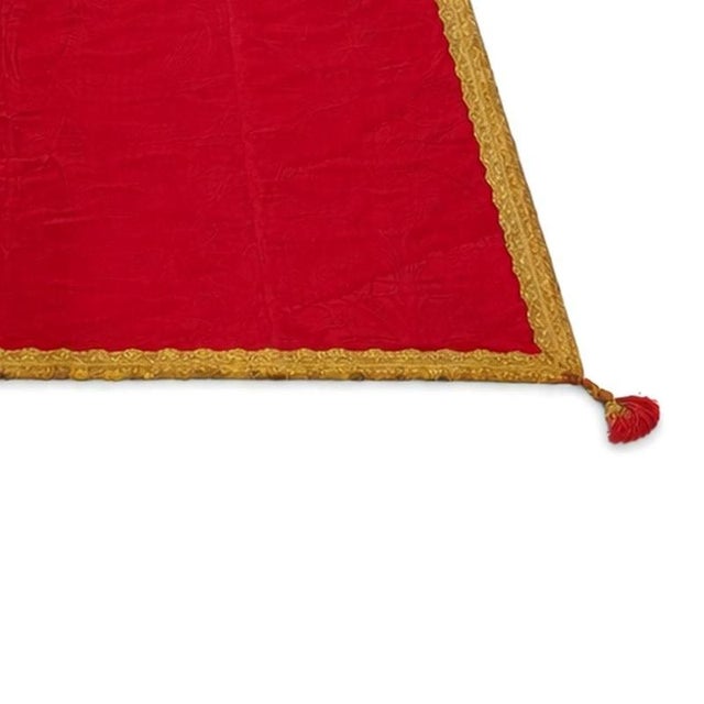 Antique Silk Bedspread with Gold Thread, 1800s For Sale - Image 5 of 6