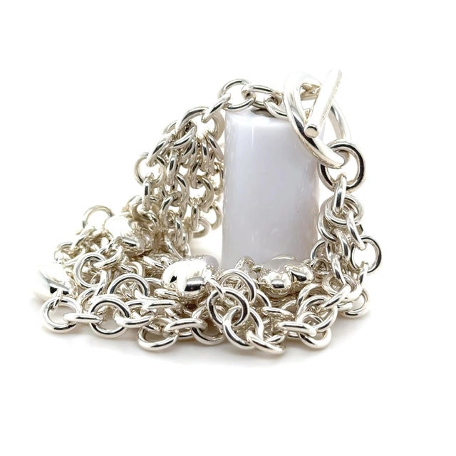 Contemporary Tiffany & Co. Sterling Silver 5-Strand Puffed Heart Bracelet 95.62g For Sale - Image 3 of 9