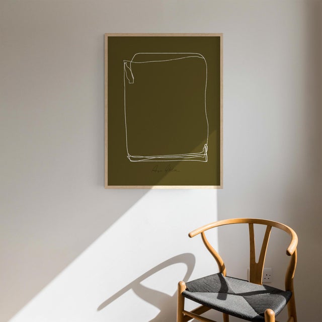 Contemporary Abstract Khaki Giclee Print For Sale - Image 4 of 4