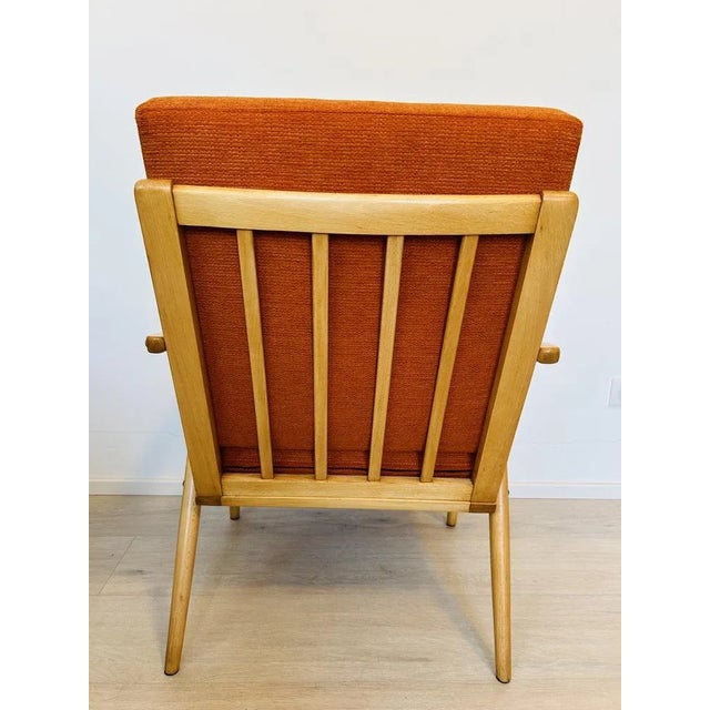 Brown Orange Boomerang Armchair from Ton, Former Czechoslovakia, 1960s For Sale - Image 8 of 11