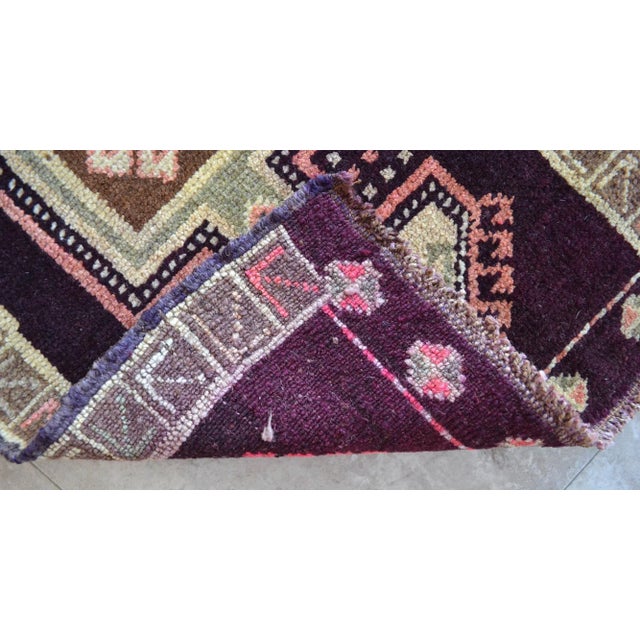 1960s Hand Knotted Door Mat, Entryway Rug, Bath Mat, Kitchen Decor, Rug, Turkish Rug - 1'9" X 3' For Sale - Image 5 of 6