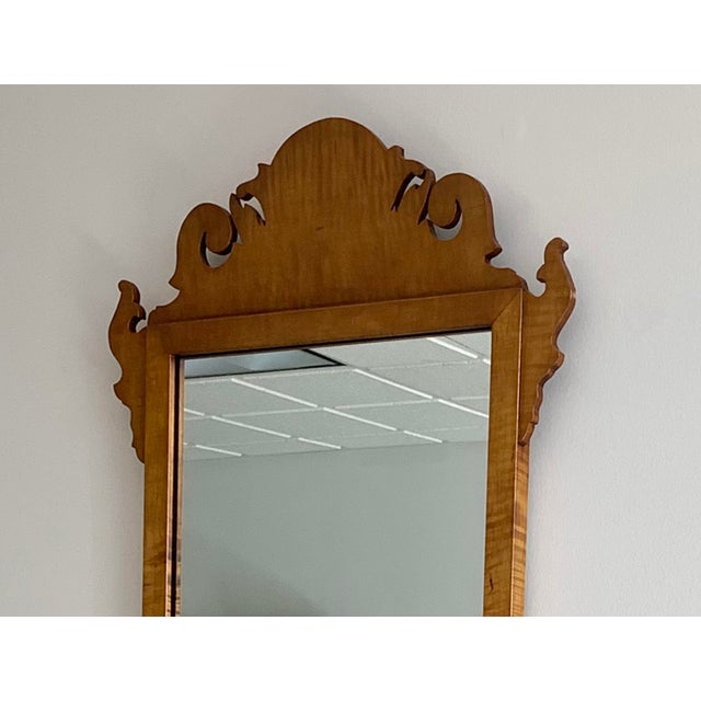 Friedman Brothers Chippendale Mirror Flame Maple Colonial Williamsburg Foundation For Sale - Image 4 of 5