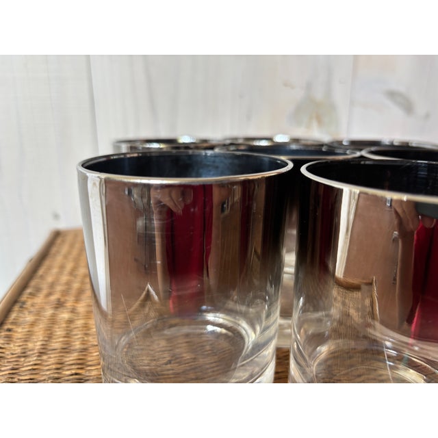 Mid 20th Century Mid Century Modern Silver Fade Cocktail Glasses - Set of 7 For Sale - Image 10 of 14