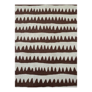 Schumacher Corfu Hand Printed Stripe Brown Fabric 4 Yards For Sale