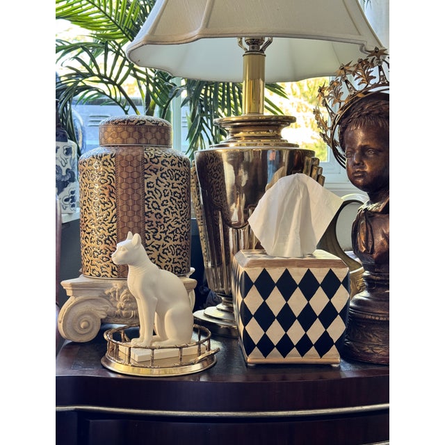 Hollywood Regency Made in India Solid Brass Bamboo Motif Petite Serving Tray For Sale - Image 3 of 15