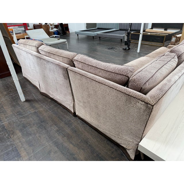 Bespoke Crushed Velvet Leopard Sectional For Sale In San Francisco - Image 6 of 12