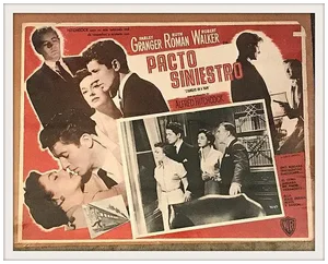 Vintage Hitchcock's "Strangers on a Train" Mexican Lobby Card