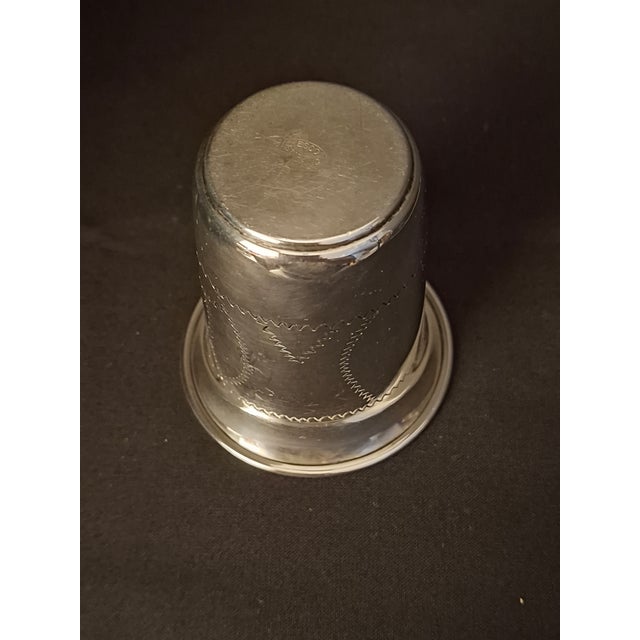 Vintage Esco Sterling Silver Kiddush Cup Beaker Engraved Jewish Judaica For Sale In Boston - Image 6 of 12