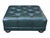 Vintage Deep Green Tufted Leather Ottoman For Sale - Image 11 of 11