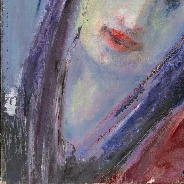 Expressionism 'Woman in Blue' by Hans Lauer, 1965, Nuremberg, Nahuel Huapi Region, Argentina For Sale - Image 3 of 7