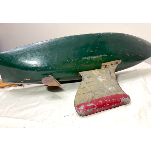 Rare Antique 19th Century Handmade Folk Art Wood Metal Sailing Yacht Sail Boat For Sale - Image 17 of 18