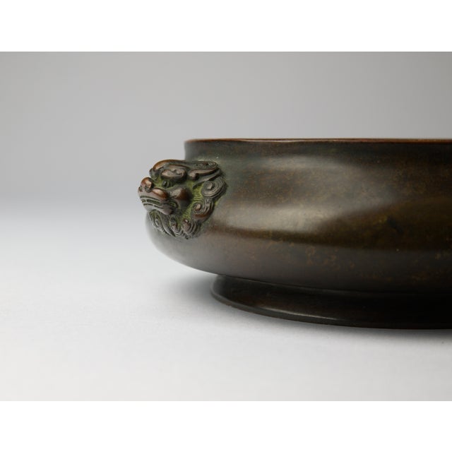 Chinese Bronze Censer With Lion-Mask Handles, Apocryphal Xuande Mark, 19th–20th Century For Sale - Image 9 of 11