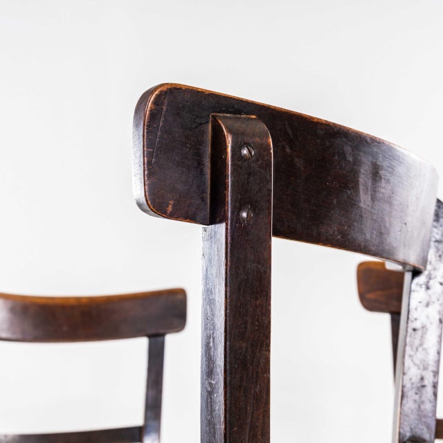 Vintage Dark Oak Dining Chairs, 1950s, Set of 4 For Sale - Image 4 of 10